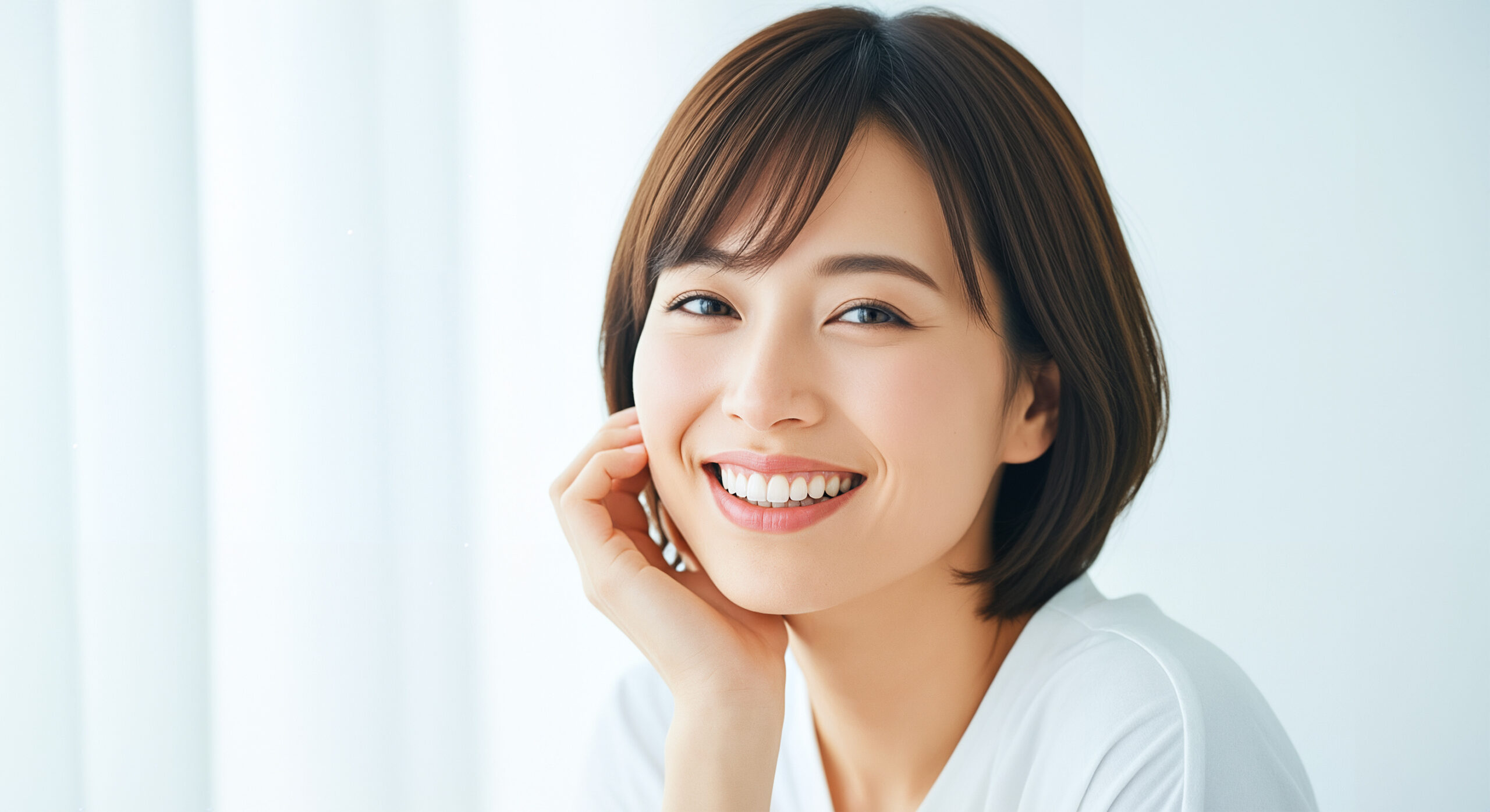 インビザラインで整った歯並びになった笑顔の女性